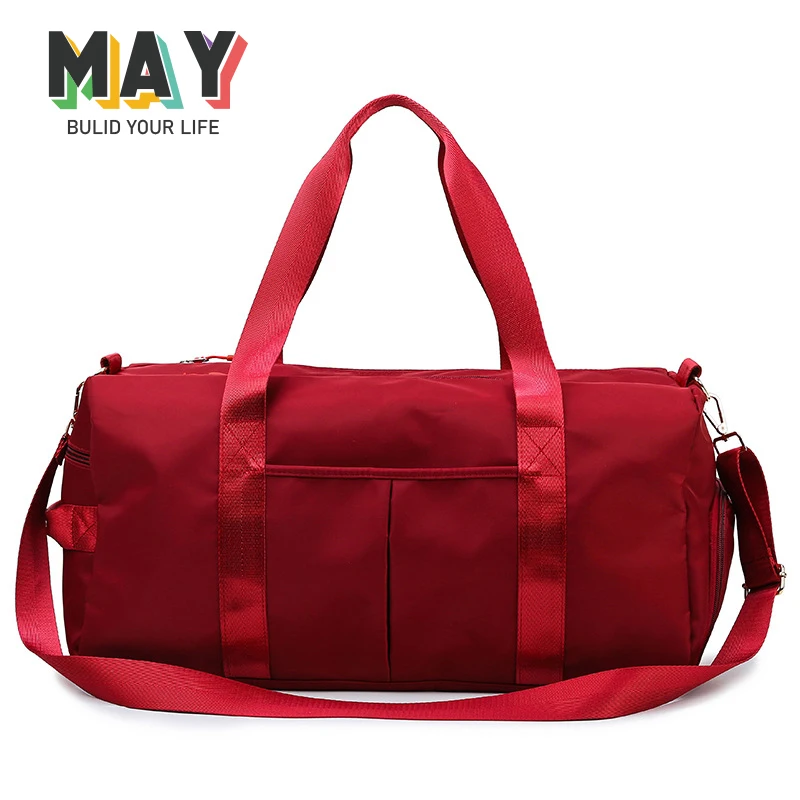 2021 new arrivals women gym nylon bag with shoes compartment and wet pocket