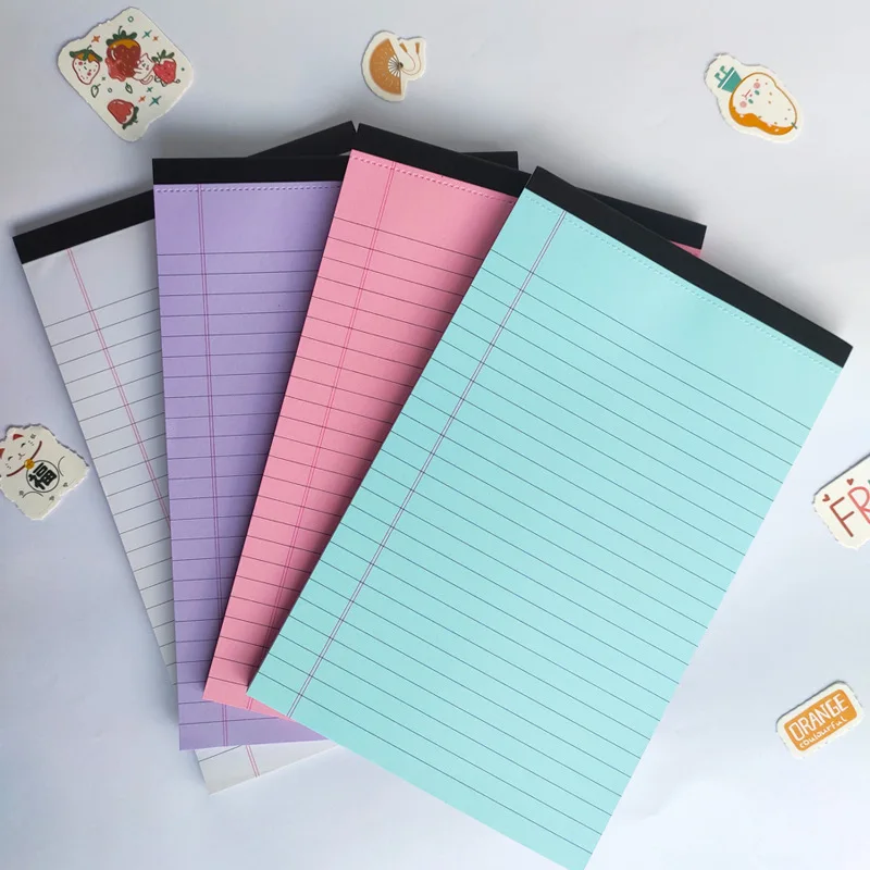 Custom A5/A6 Kids Stationary Notepad Set Micro Perforated Writing Pad College Ruled Legal Notepads Paper Material for Gift Use
