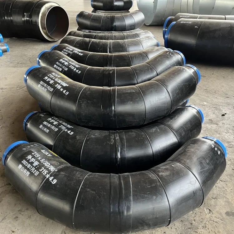 Underground Direct Buried HDPE outer pipe and polyurethane Foam insulation Elbow bend Pipe Fitting