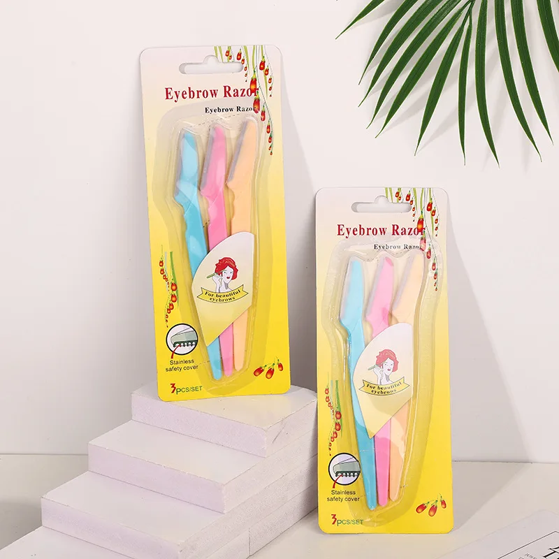 Classics Cheap Eyebrow Shaver Hot Sale 3PCS Eyebrow Razor Trimmer with Cover Women Makeup Tools
