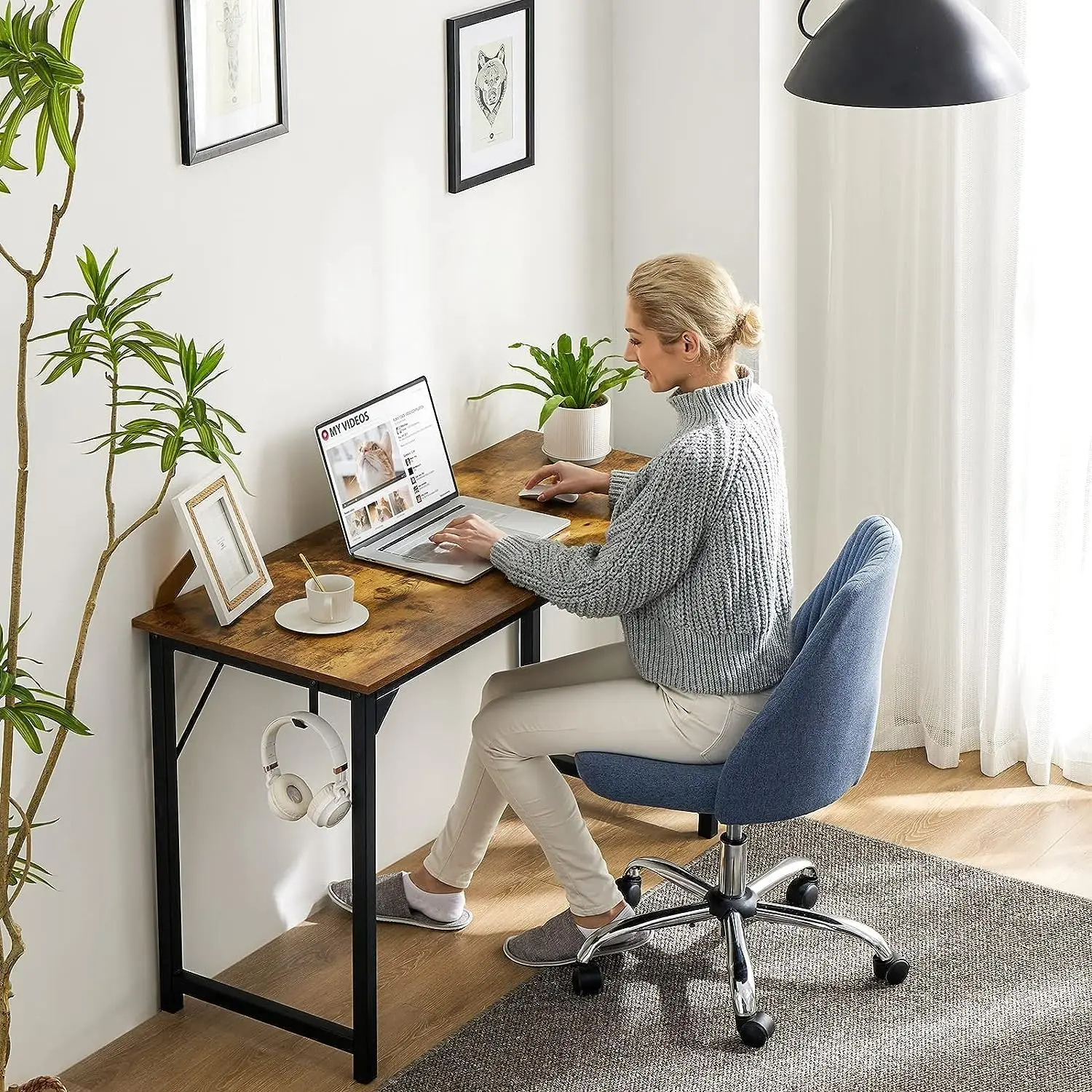 Wood Corner Computer Office Desk / Office Computer Table