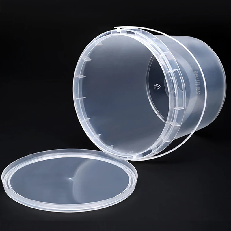 Hot sale popular ready to ship small moq custom logo lid handle plastic container 5 liter clear plastic