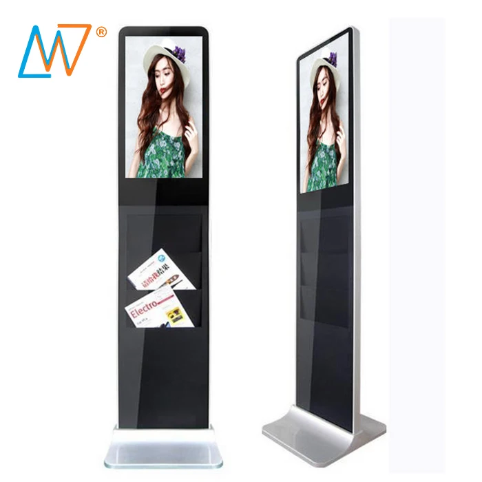 Easy operation vertical display stand up touch screen self service kiosk 21 with camera