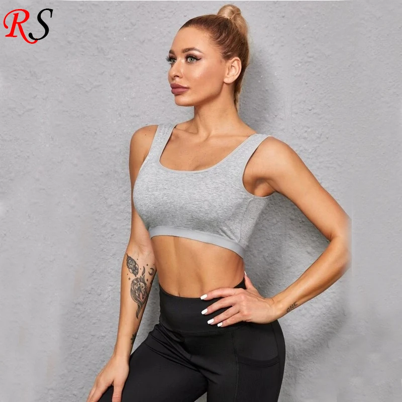 Manufacturer Wholesale High Quality Grey Women Underwear Sexy Custom 100%Cotton Sports Bras