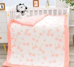 100% cotton Baby winter sleepers gauze cotton quilt with baby blanket muslin organic cotton swaddle for Newborn to Toddler