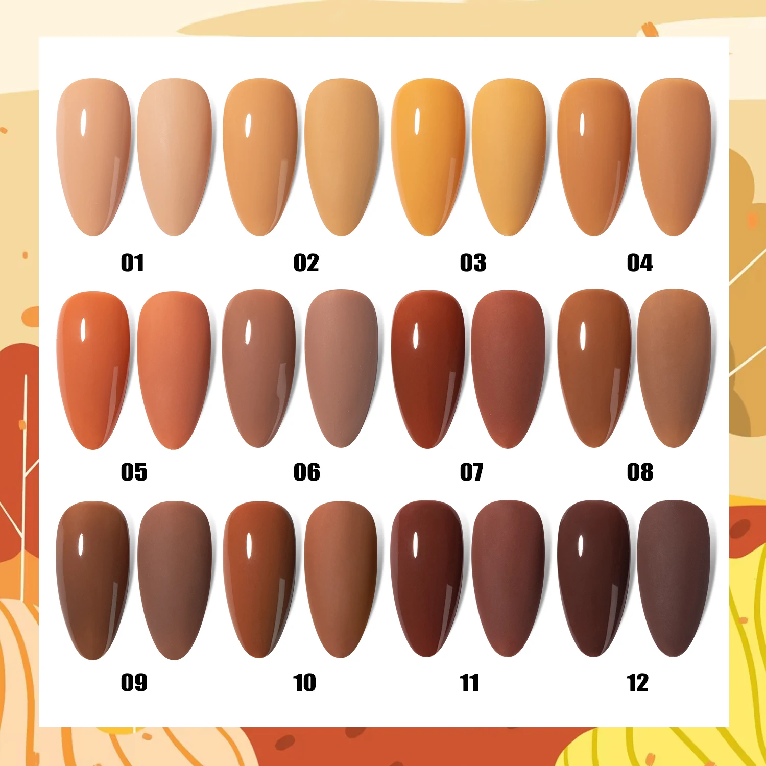Vendeeni 12 Color Wholesale OEM Private Brand Fall Winter Gel Polish Collection Gel Set Nail Polish Custom Logo