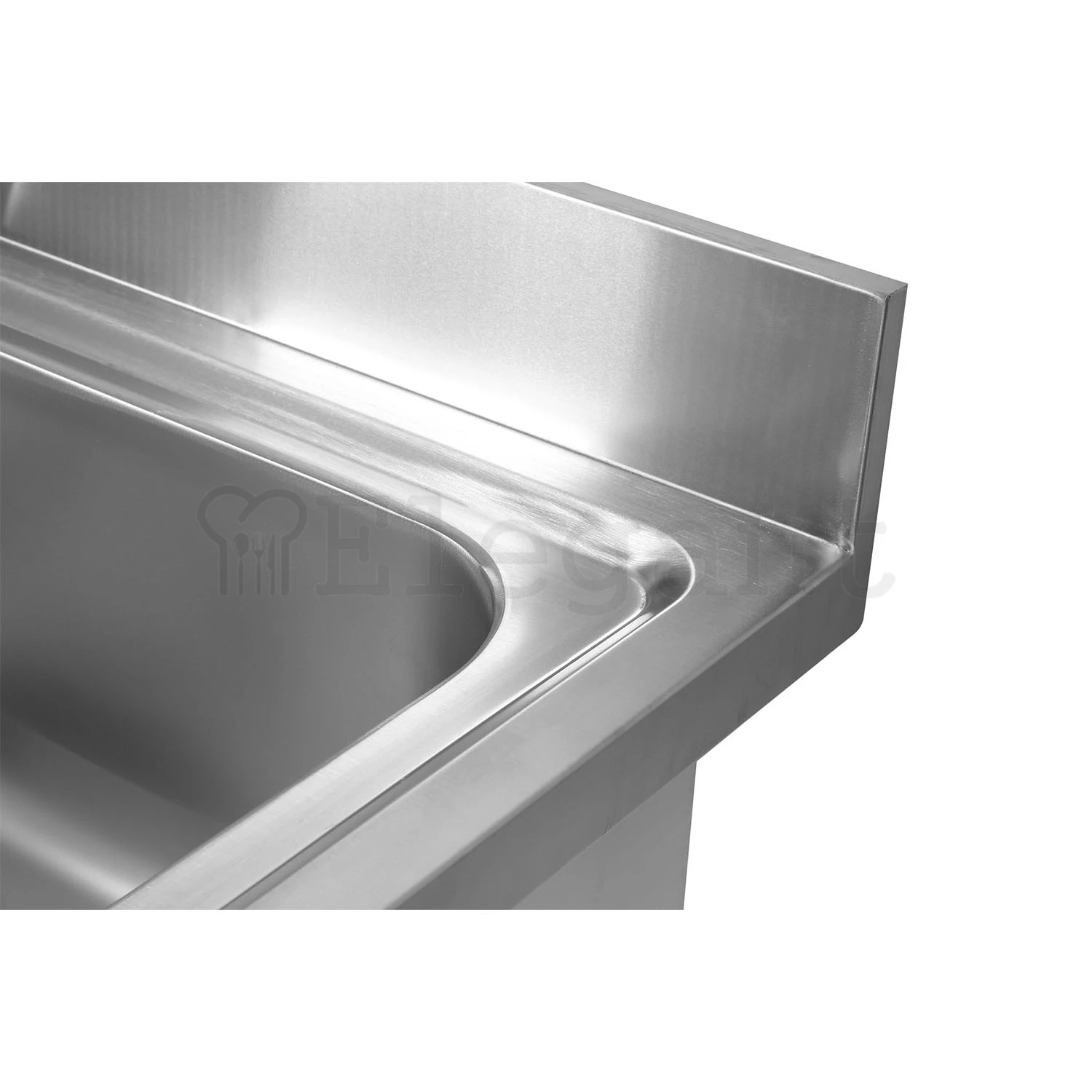 NSF Commercial Kitchen Square Tube Stainless Steel 201 304 Kitchen Prep Work Table Sink Table with Backsplash and Shelf
