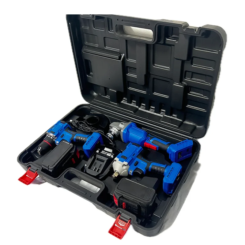 Factory whole sales 3 in 1 Cordless Power Tools Set Power Construction Tools Hardware Supplies Wrench Drill Set Tools