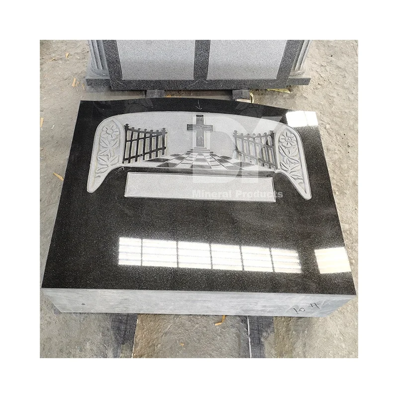 Hot sale flower engraving granite luxury tombstone poland angel carved tombstone heart shaped custom made tombstone maker