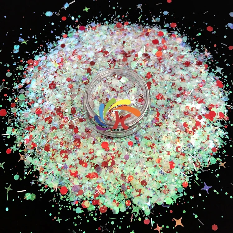 Christmas Polyester Chunky Mix Shape Glitter for Resin Craft Nail Art