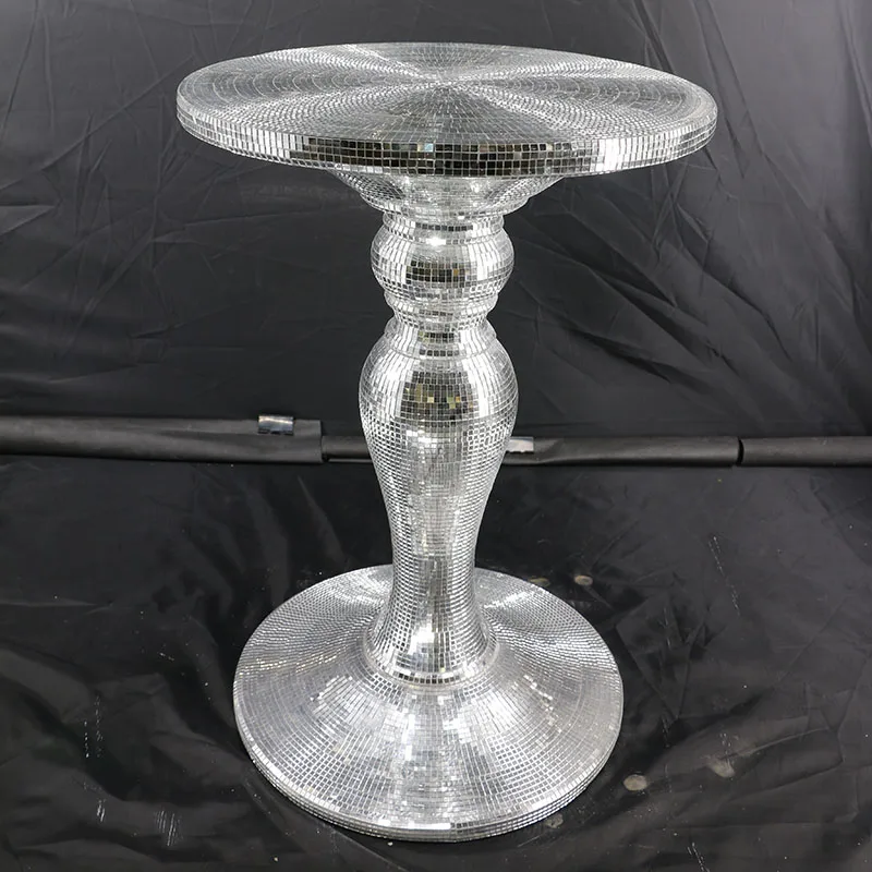 Two Size Glass Fiberglass Furniture Pedestal Plant Stand Round End Table