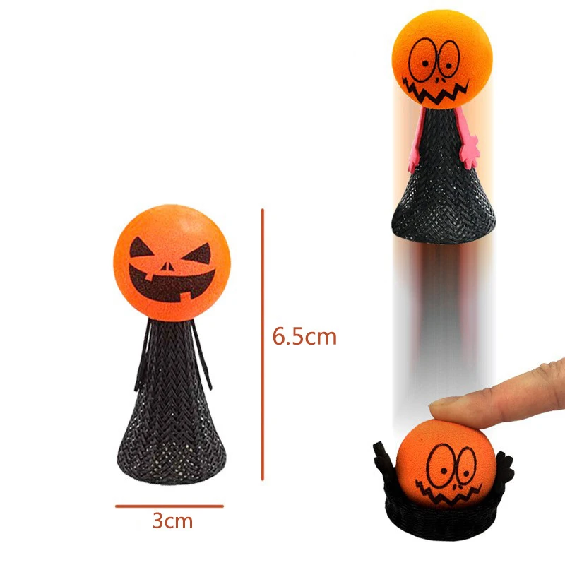 Novelty Fidget Toy Multi Expression Halloween Theme Squeeze Jumping Bouncing Elf Toys For Kids