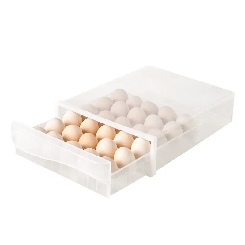 Pull Out Plastic 30/60 Separate Case Anti-skid Egg Box Kitchen Refrigerator Egg Storage Box