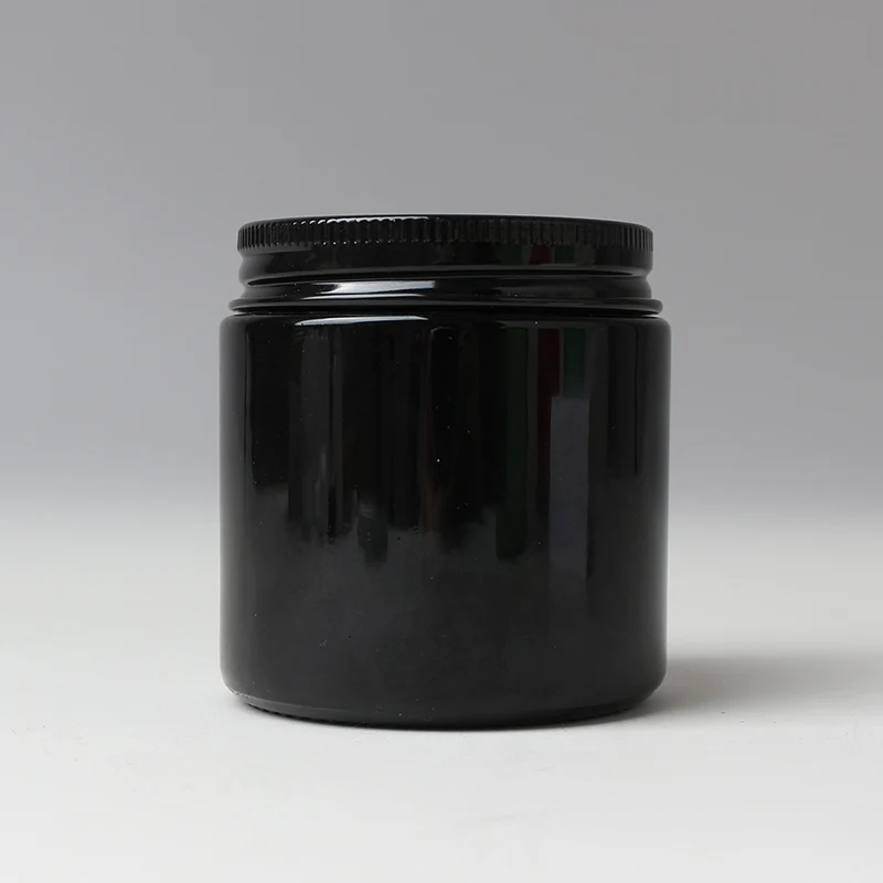 Customizable color 4oz 120ml Cylinder Empty Black Glass Candle Jar Holders with Lid for Candle Making