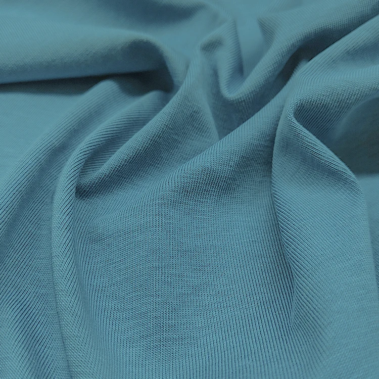 Wholesale Knitted CVC Jersey Fabric Polyester Material By Rolls, Plain Dyed Soft Cotton Jersey Fabric For T-shirt/