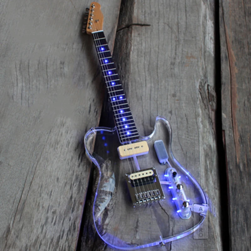 High Quality Electric Guitar Crystal luminous Guitar LED light shine Light Electric Guitar Factory Price