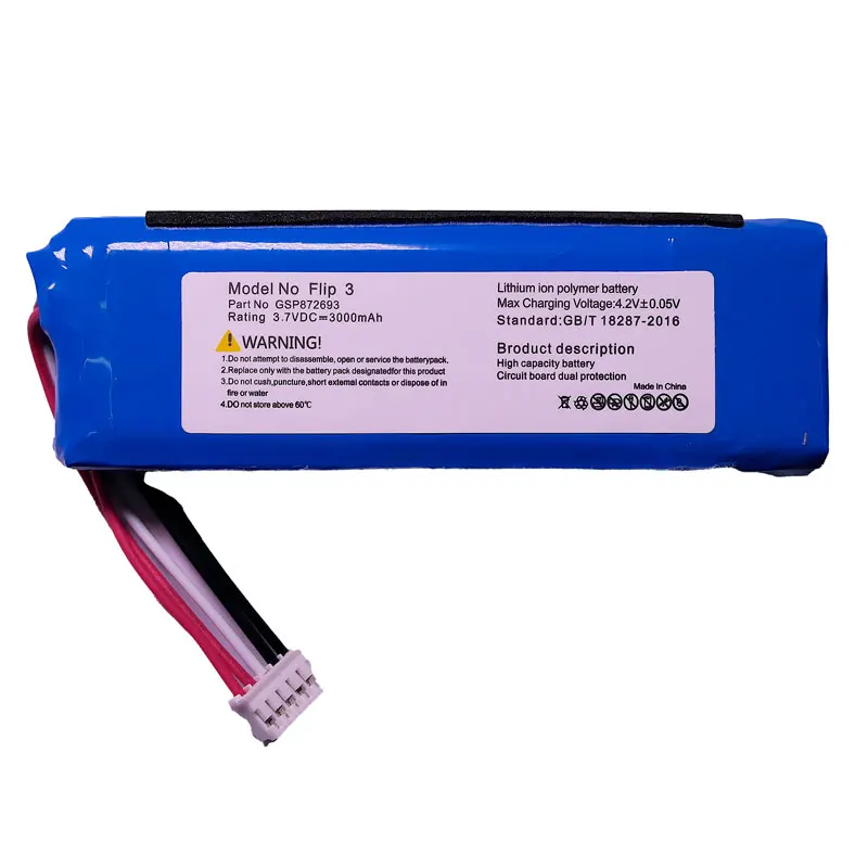 Flip3 Batarya Wholesale for JBL Flip 3 Bluetooth Speaker 3.7v 3000mAh Lithium Battiries P763098 03 GSP872693 03 Batera