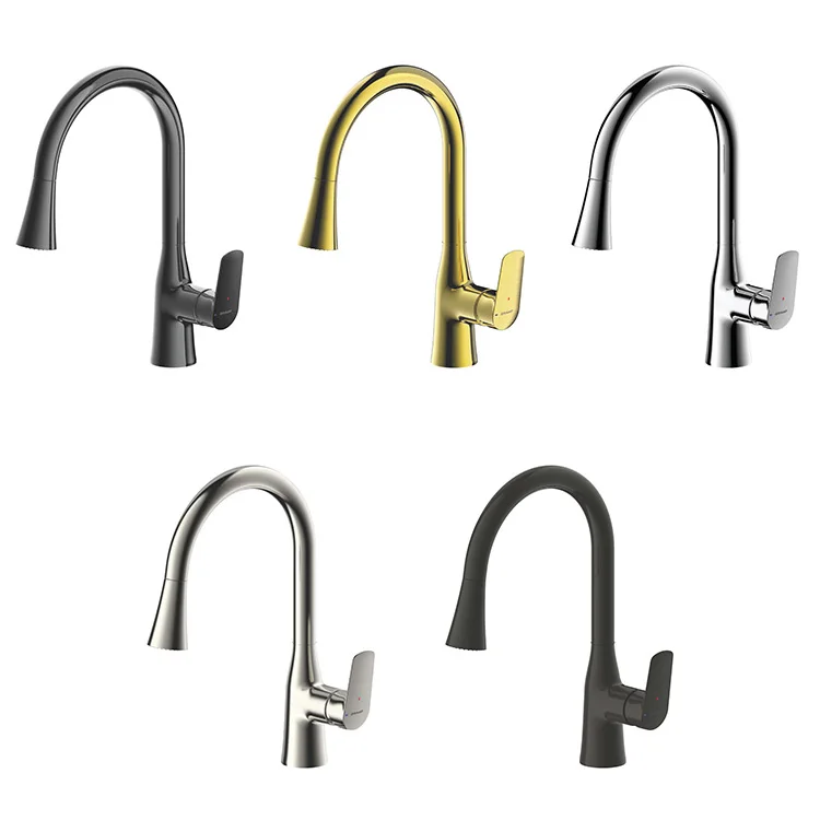 Bravat керамический картридж тянуть вниз выдвижной тянуть вниз одной ручкой смеситель горячей и холодной воды, палубная кухонная раковина кран