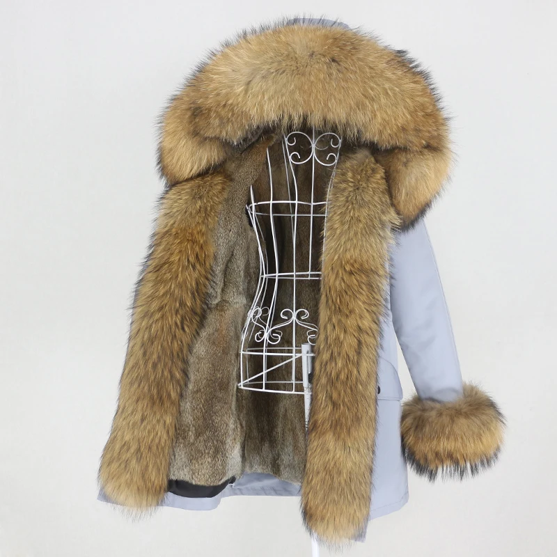 OFTBUY 2023 New Waterproof Winter Jacket Women Long Parka Real Rabbit Fur Coat Natural Raccoon Fur Collar Hood Warm Streetwear