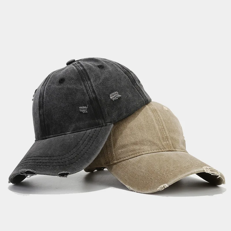 Custom High Quality  distressed cap Baseball hat Unstructured acid wash bucket hat