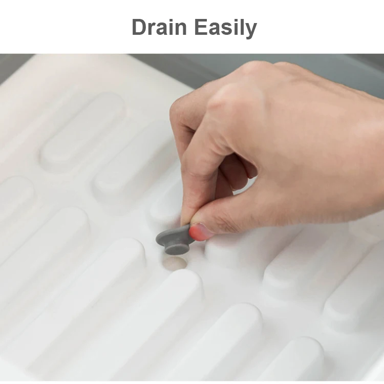 Collapsible Dish Drying Rack Foldable Portable Dinnerware Organizer Plastic Dish Drainer for Kitchen