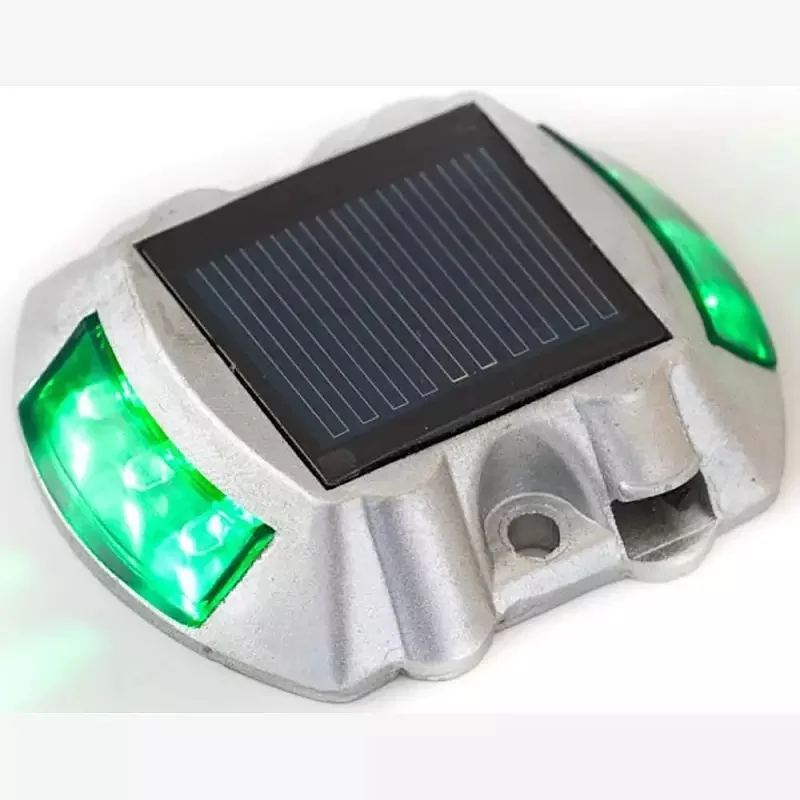 Flat 6 LED Driveway Safety Flashing Light Studs Solar Powered Aluminum Road Reflectors Outdoor Solar Road Stud Warning Marker