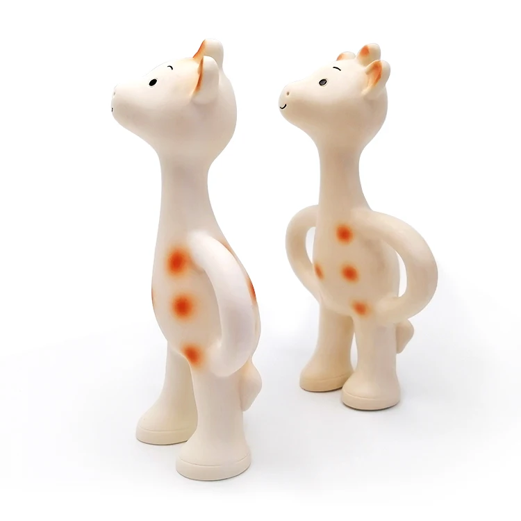 Organic Chemistry No Squeeze Sound Giraffe Teeth Teething Natural Rubber Toy