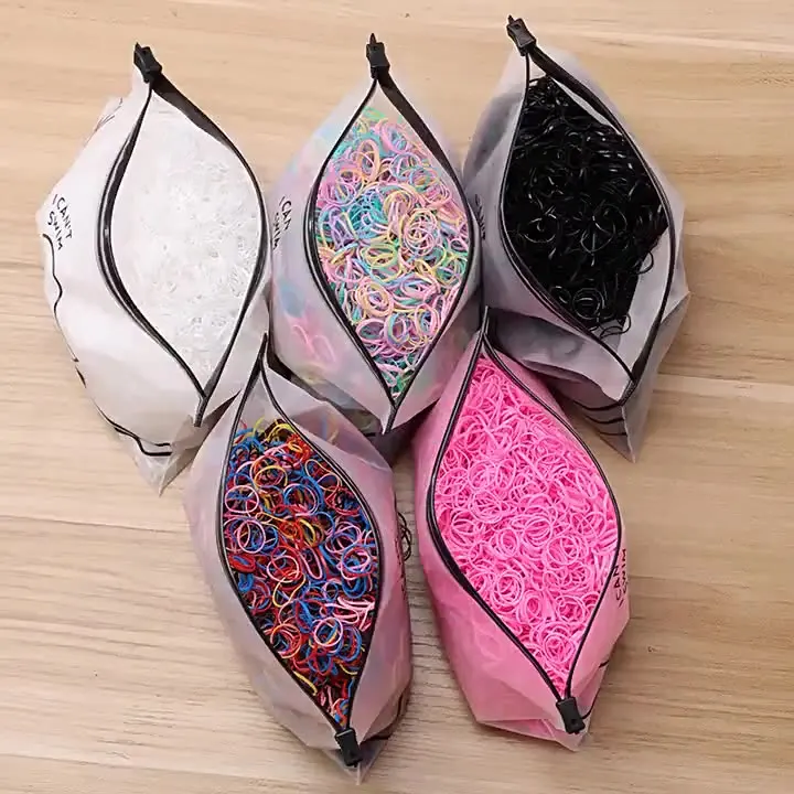 Custom wholesale 1000pc/bag cute kids hair rubber bands Small disposable hair elastic hair band head rope for girls kids