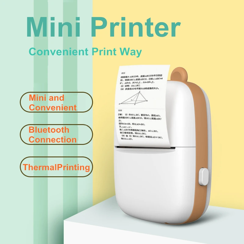 Mini Handheld Printer Pocket BT Wireless Mobile Printer Office Memo 57mm Thermal Printer Mini