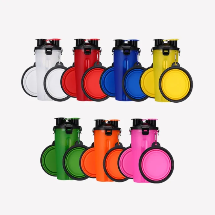Food Container pet Travel foldable dog water bottle portable with double collapsible dog bowl