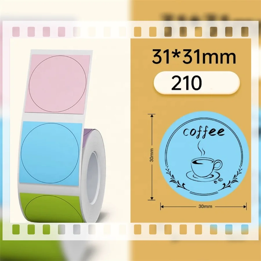 Adhesive Heat-Sensitive Circular Label Sticker Flavor Certificate Sealing for Monthly Food Production Date & Flavor Information
