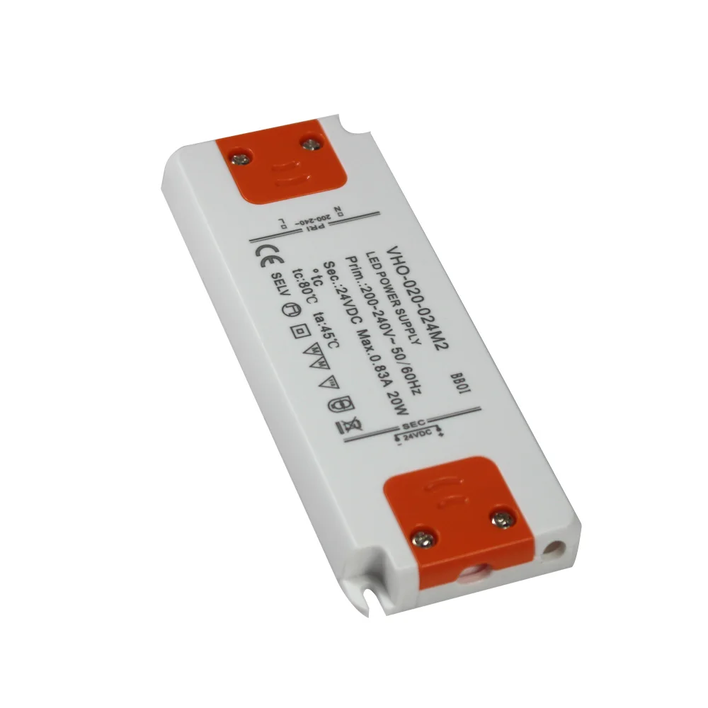 led driver ip20 ac to dc ultra slim plastic indoor power supply 12v 24v 12w/20w/30w/40w/60w/75w/100w