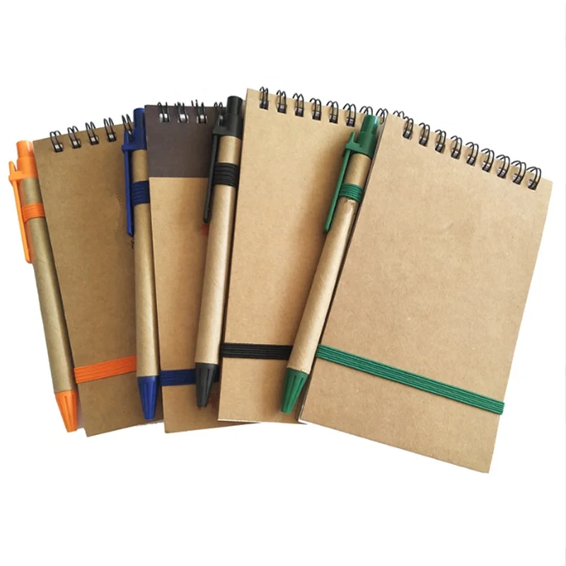 Smart pocket spiral notebook customized small notebooks and pen set for office and promotion