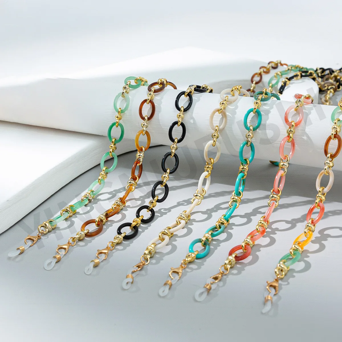 Bohemian colored acrylic eyewear chain neck hanging mask rope, sunglasses chain eyewear accessories