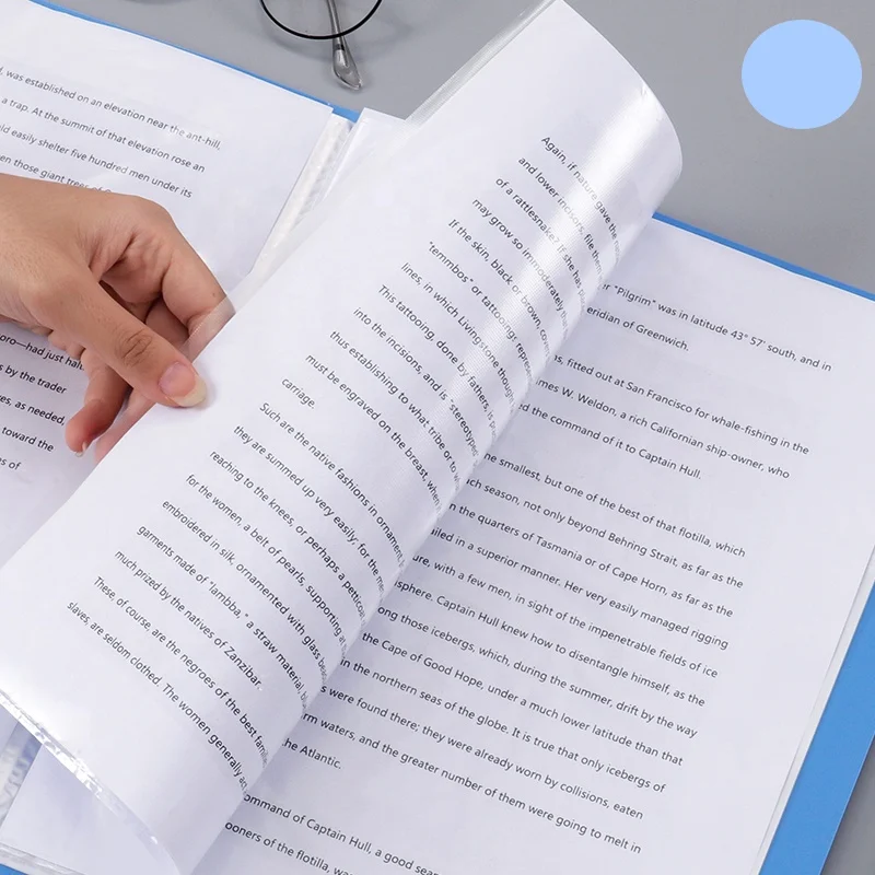 Wholesale  A4 insert folder Office file book Plastic Clear Pockets Display Book Data File  Pockets Document  Folder