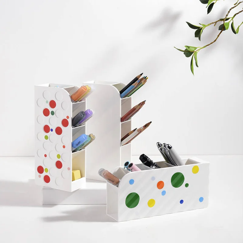 Wholesale home office multifunctional pen stand stationery plastic pen holders for office