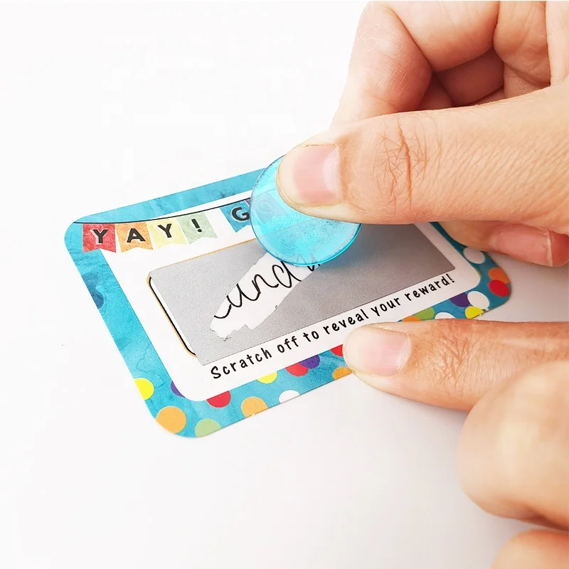 DIY scratch off reward card sticker label for teacher students