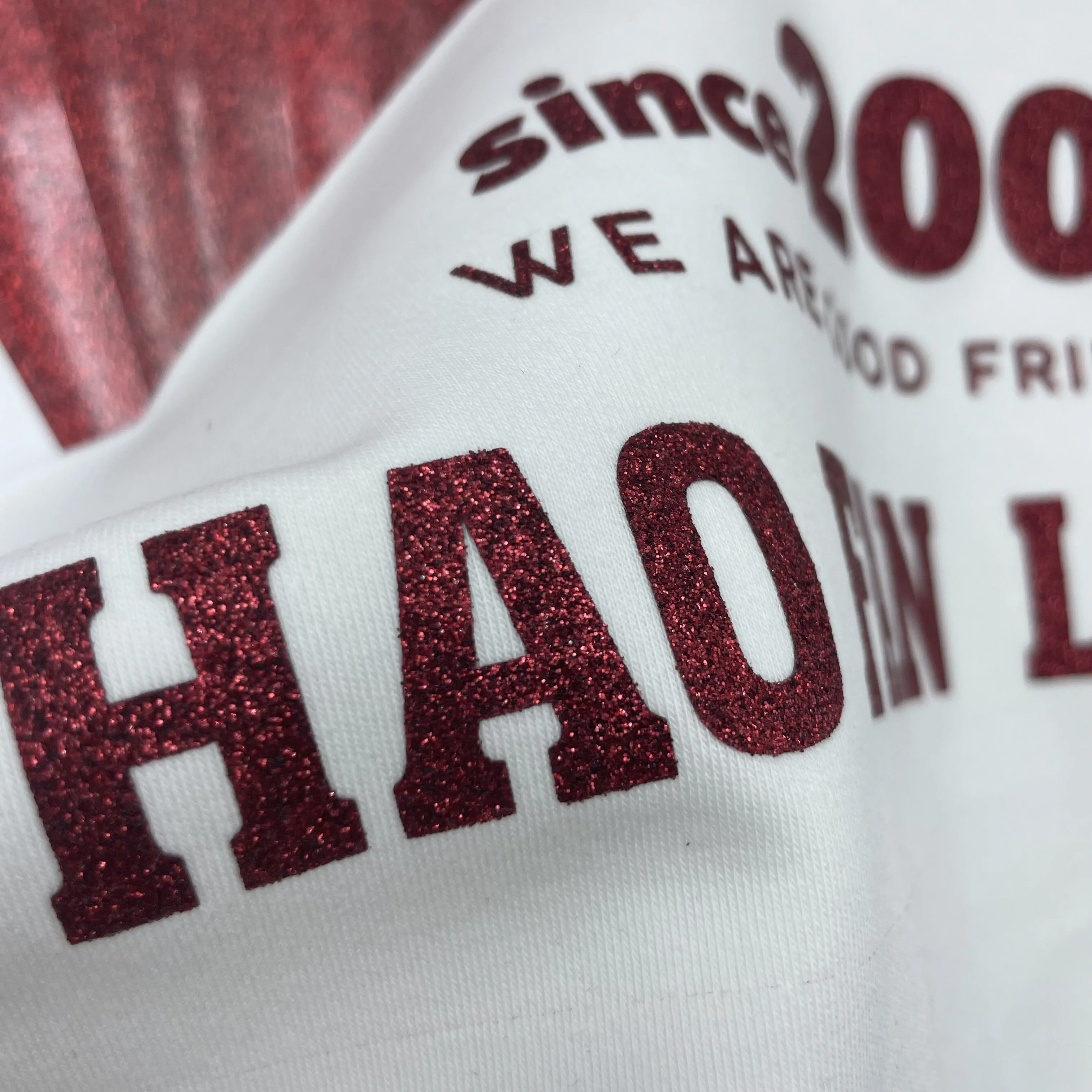 HAOFAN wholesale high quality 24 colors glitter heat transfer vinyl htv for t-shirts