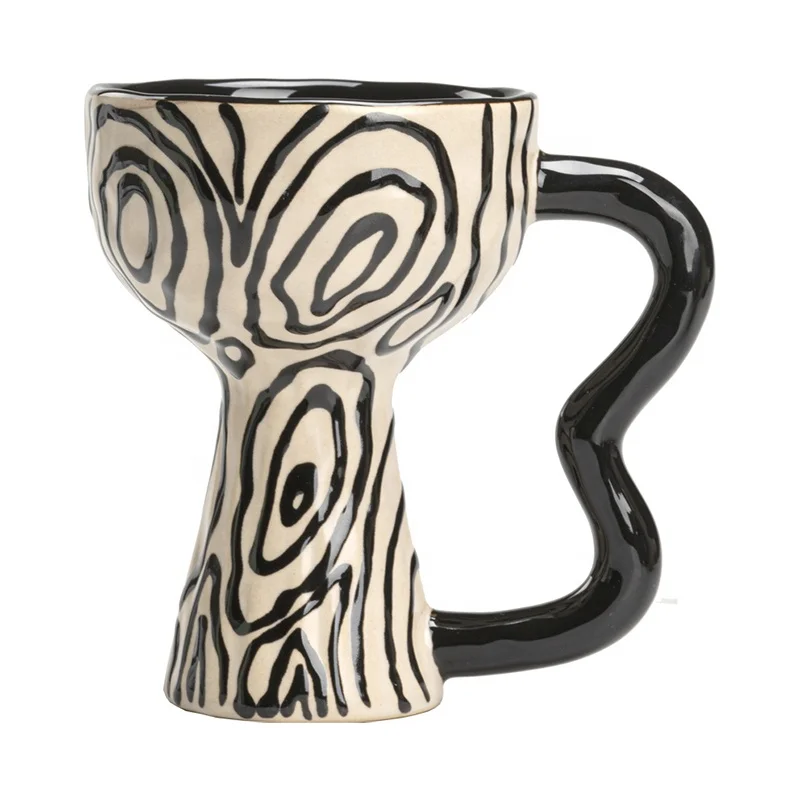 TAOXIN  7OZ Ceramic Goblet Mug for Coffee, Latte, Cappuccino as Friends Gifts