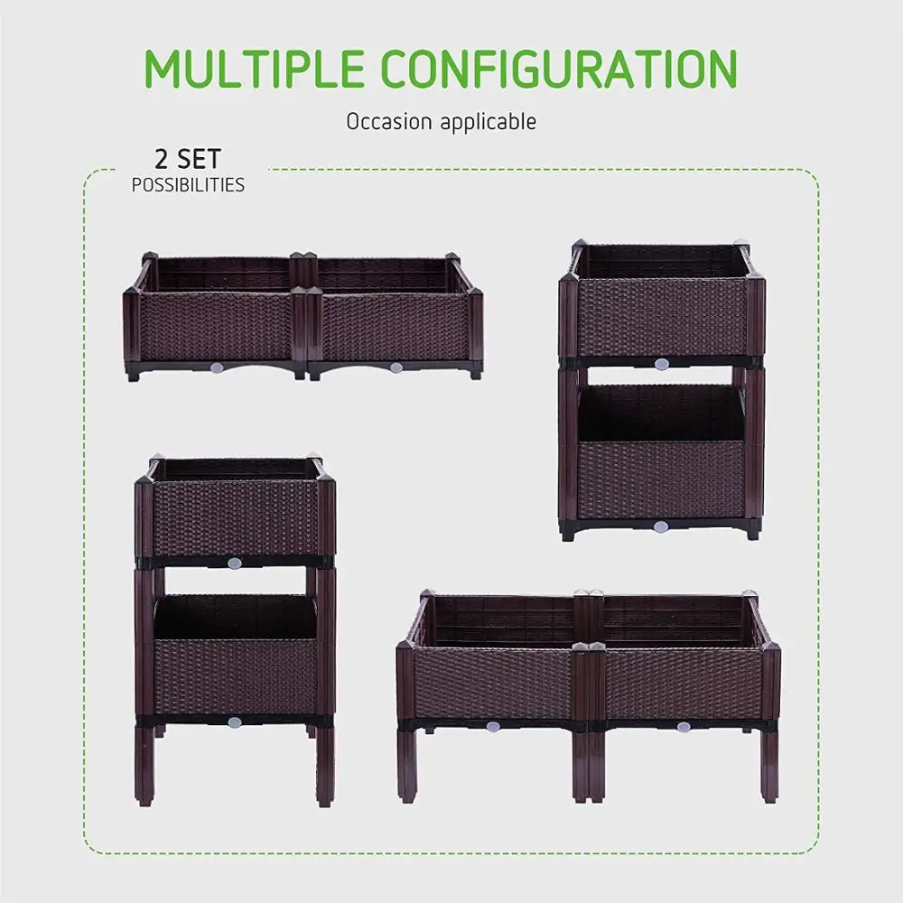 Raised Planter on Wheels Landscaping Flower Beds Above Ground Vegetable Planters