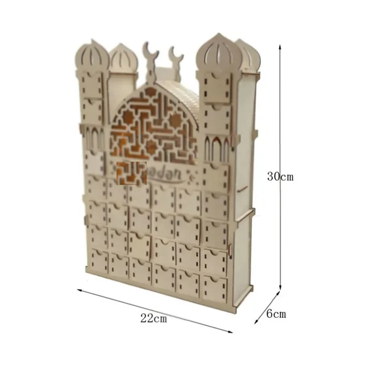 Wholesale Custom Wooden Christmas Tree Advent Calendar Box Hanging Shape for Home Use Light Chocolate Wooden Frame Party