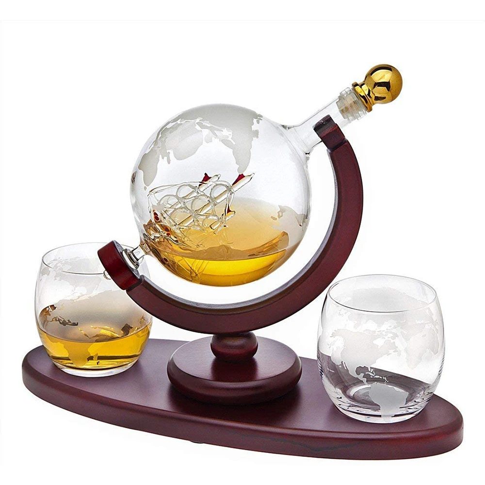 Unique Hand Blown Wine Glass Set Decanter