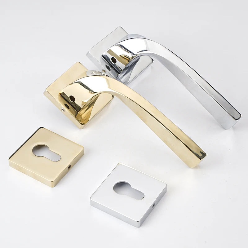 Nordic Modern Door Lock Indoor Bedroom Solid Wood Split Door Lock Simple Chrome Silent Door Lock