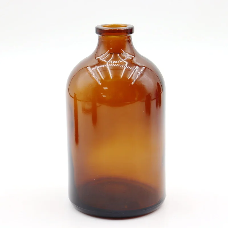 Medicine Amber Injection Vials 50ml Serum pharmaceutical serum pepper sauce chromato graphic glass bottle