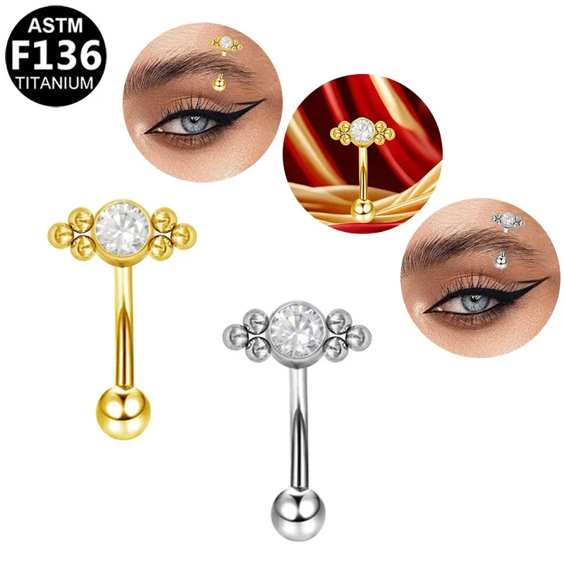 Gaby High-End F136 Titanium Alloy Puncture Eyebrow Nail Simple Basic Fashion Piercing Jewelry