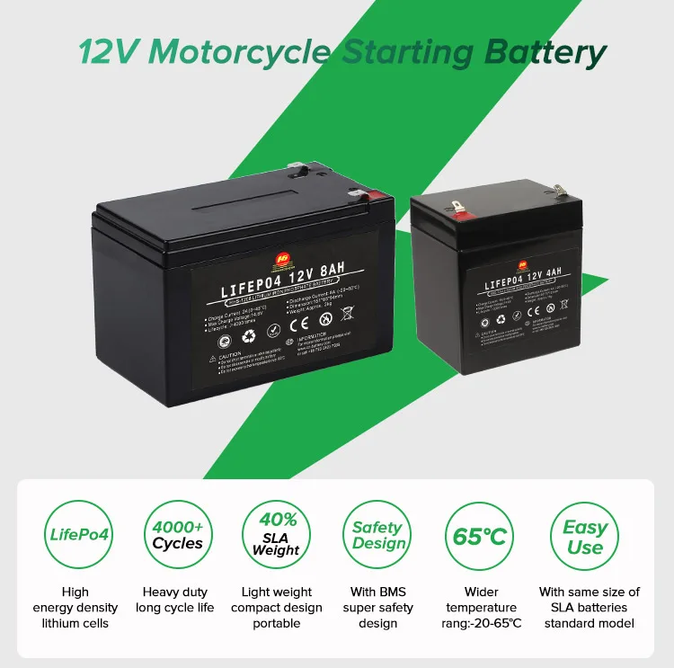 Rechargeable Motorcycle Starting 12.8v 1600mah Batt Sealed Deep Cycle Lithium 12v Start Battery 2.5ah