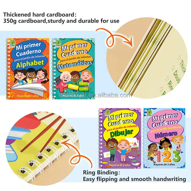Toddler Educational Magical Tracing Workbook Set Reusable Work Books For Children
