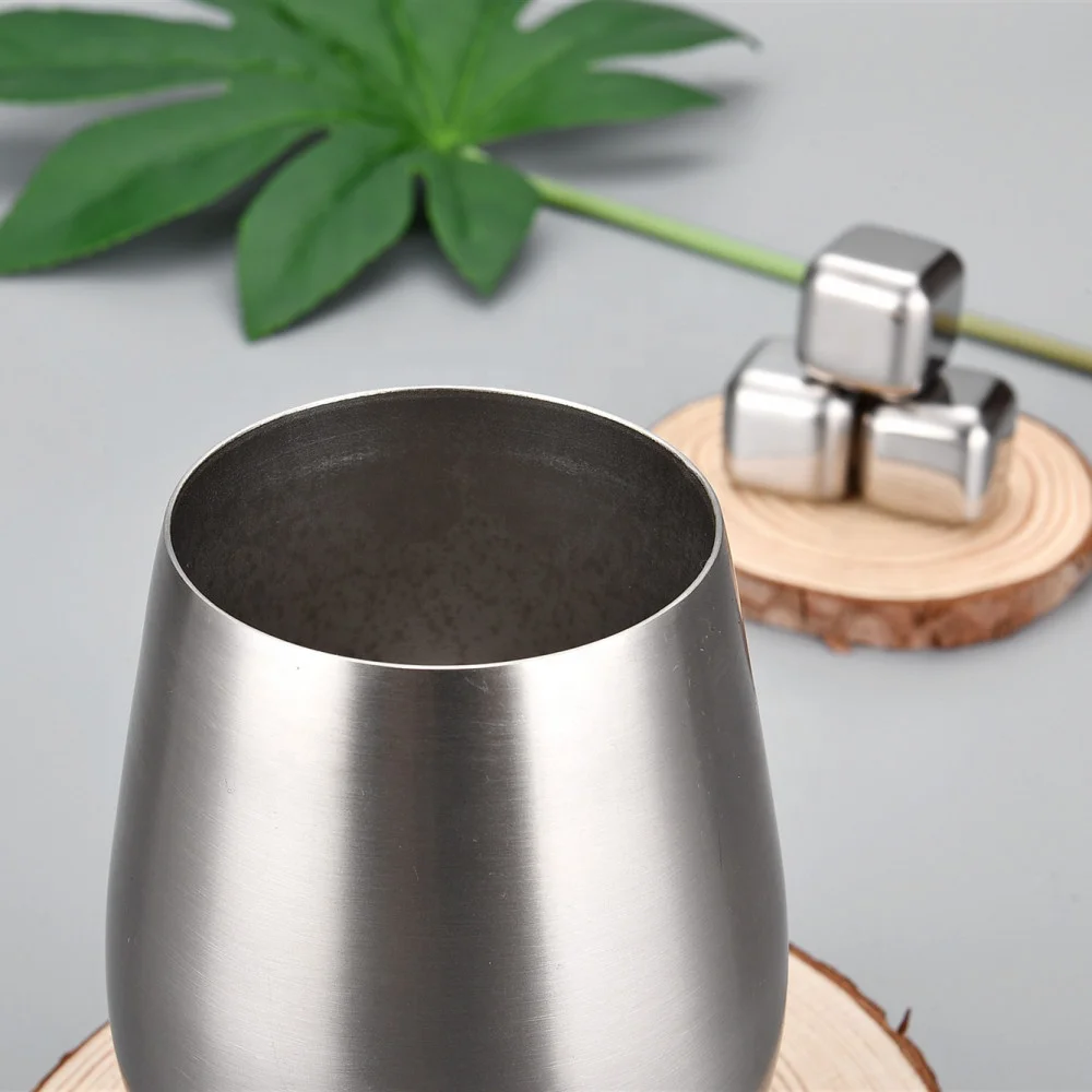 18oz Single Wall Stainless Steel Stemless Wine Glass With White Box Package