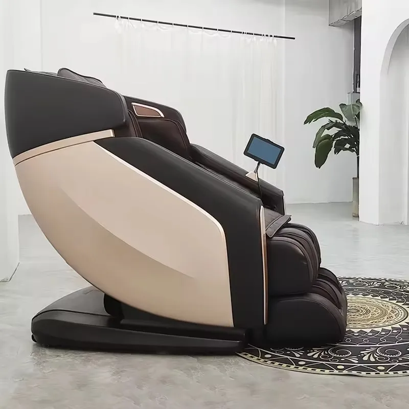 New sl track Luxury voice control grey 4D massage chair vibration commercial use massage chair with foot roller full body