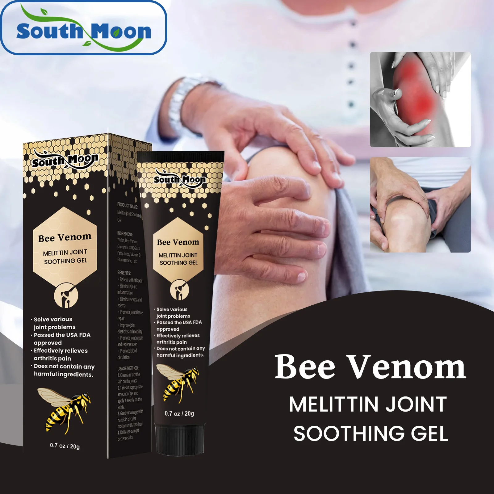 Bee venom OEM Hot Brand Relieves Pain Reducing Inflammation Improves Joint Mobility Bee Venom Melittin Joint Soothing Gel